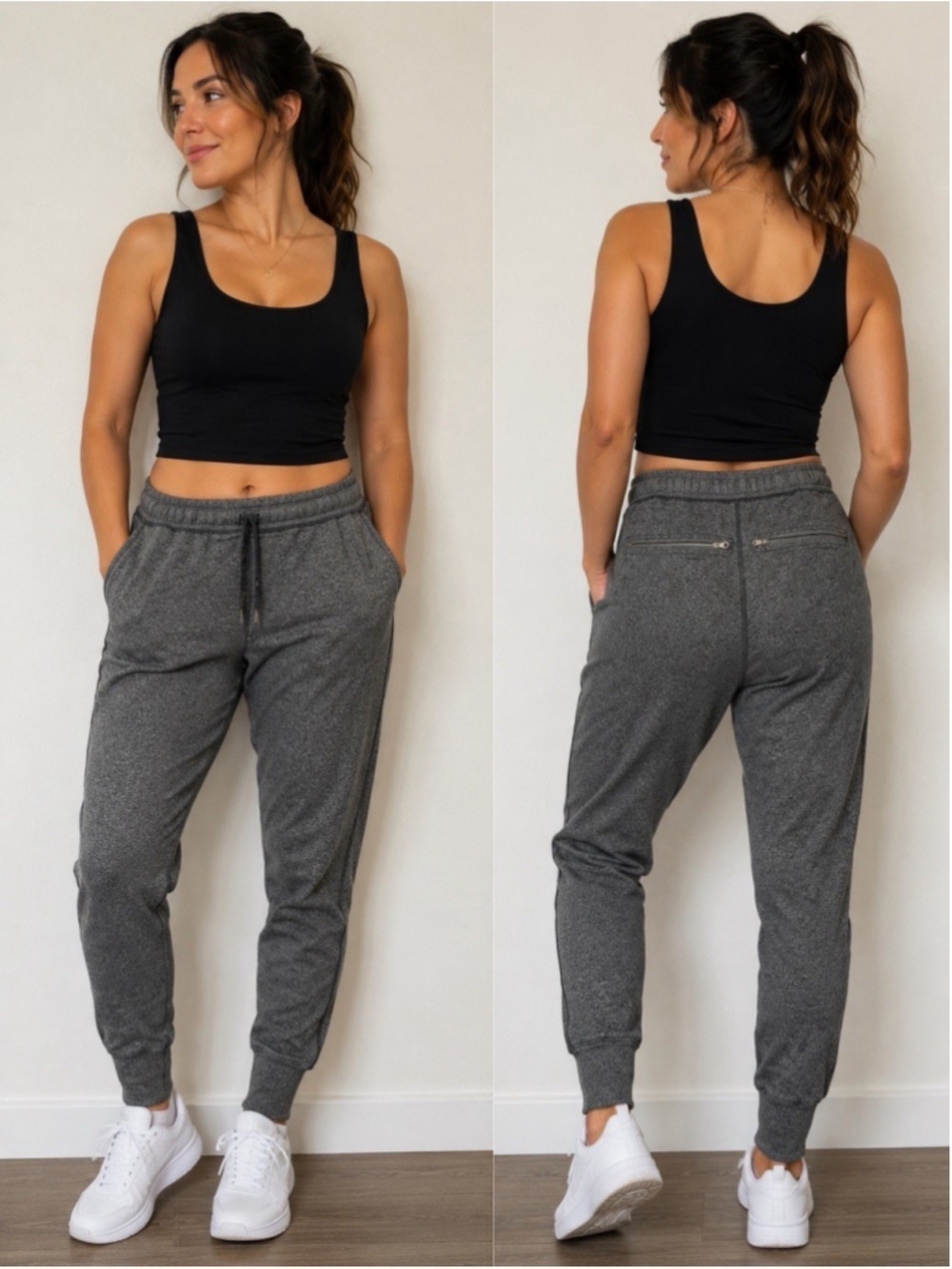 Lululemon Jogger Pants Gray Women's Size 6 Drawstring Zip Pockets Athletic Fit